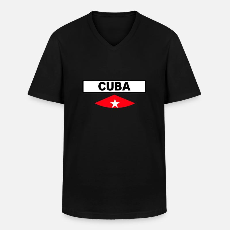 Kuba Karibik Geschenk - Männer-T-Shirt mit V-Ausschnitt - Schwarz