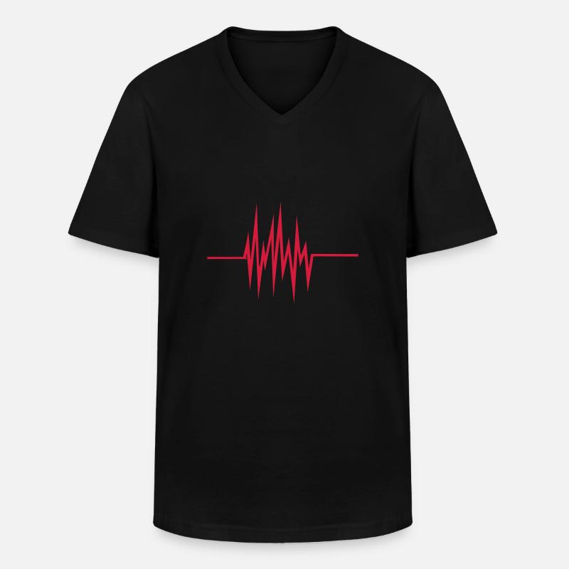 frequenz - puls - Männer-T-Shirt mit V-Ausschnitt - Schwarz