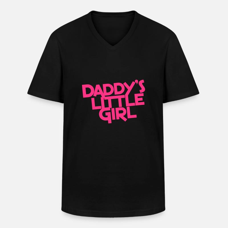 Kleines Mädchen des Vatis - Männer-T-Shirt mit V-Ausschnitt - Schwarz