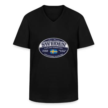 Sweden - Sverige - Schweden - Männer-T-Shirt mit V-Ausschnitt - Schwarz - Vorne - AI Model Male 178 dark (178cm)