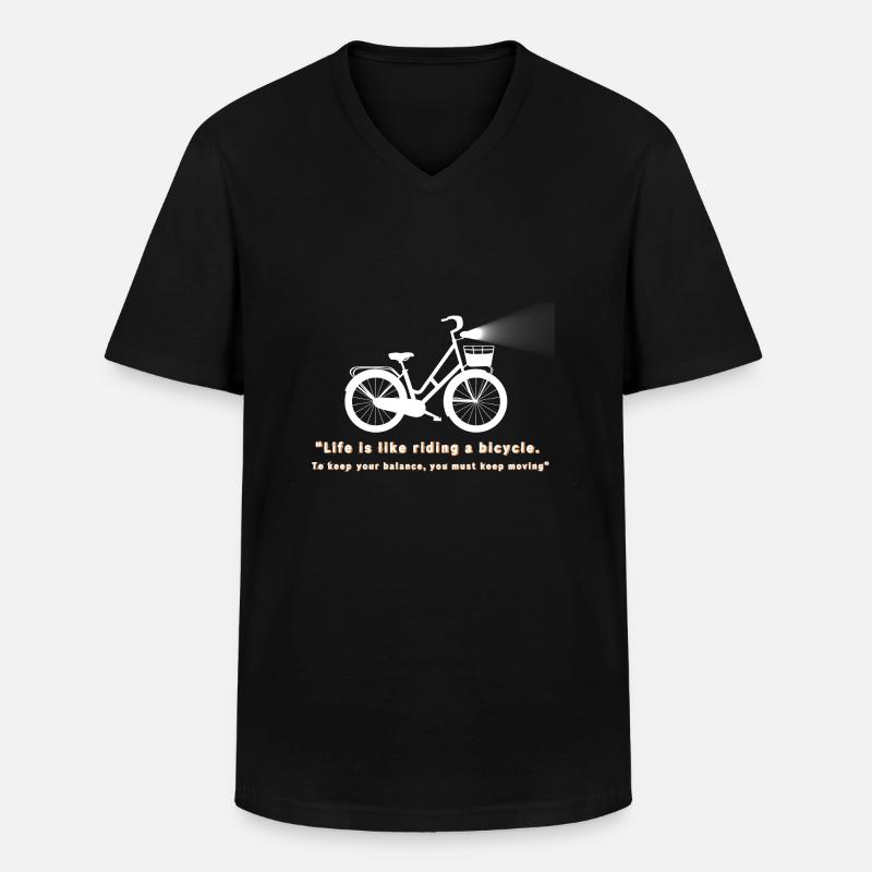 Bicycle life 🚲 - Männer-T-Shirt mit V-Ausschnitt - Schwarz