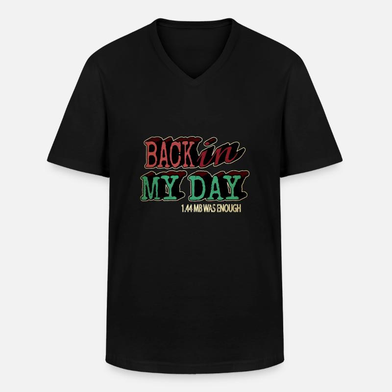 Computer Bday Fullstack Developer Programming - Men's V-Neck T-Shirt - black