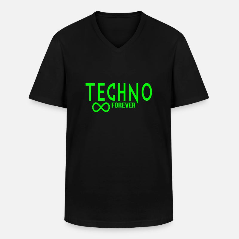 Techno forever infinity - Men's V-Neck T-Shirt - black
