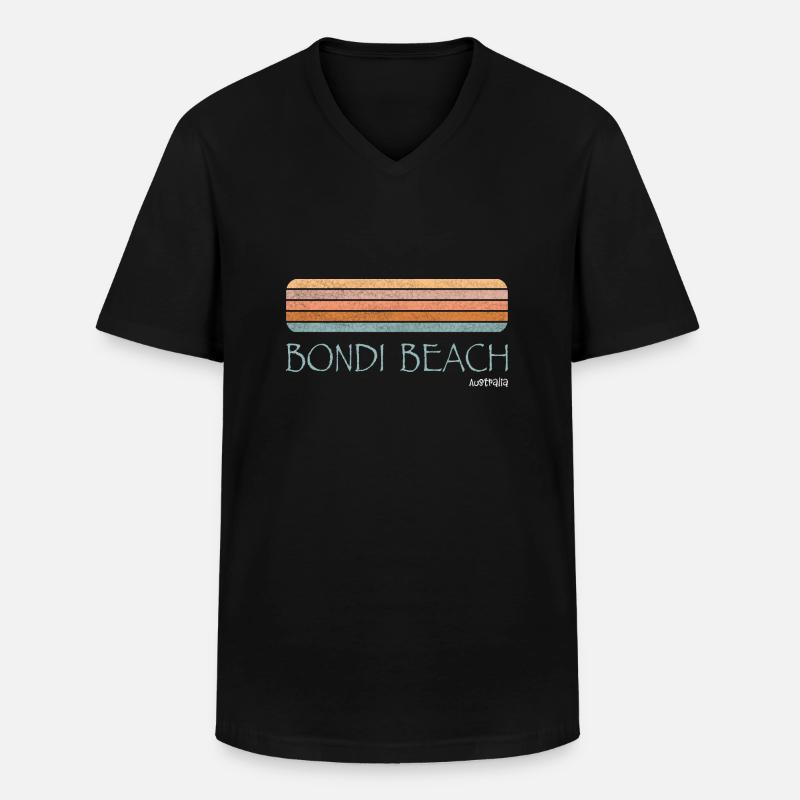 BONDI BEACH Australia - Männer-T-Shirt mit V-Ausschnitt - Schwarz
