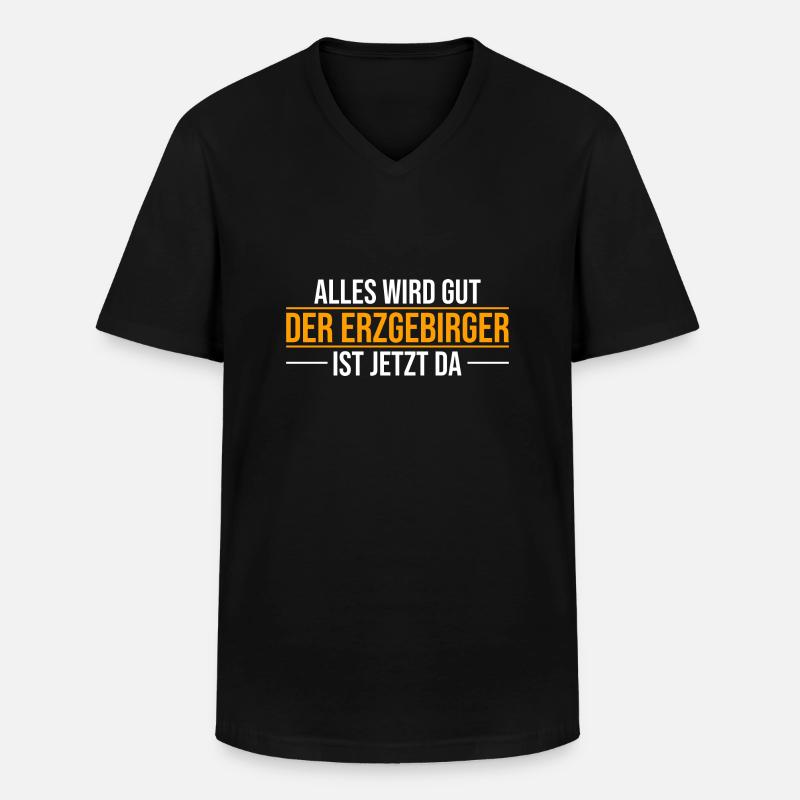 Erzgebirge alles wird gut - Männer-T-Shirt mit V-Ausschnitt - Schwarz