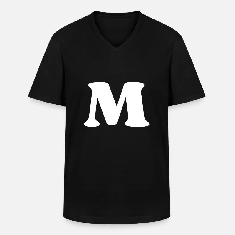 Buchstabe m - Männer-T-Shirt mit V-Ausschnitt - Schwarz