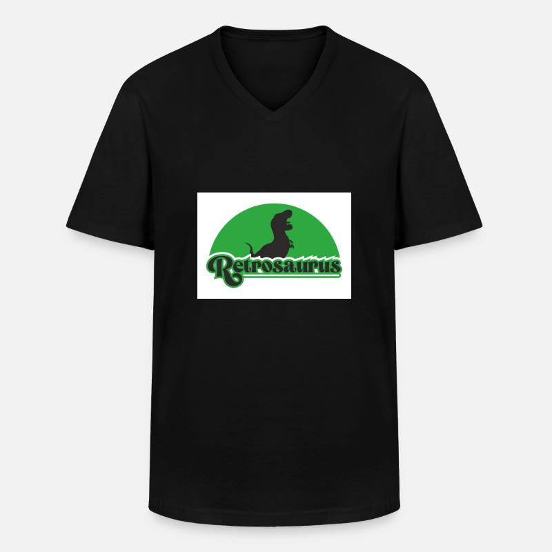 Retrosaurus - Männer-T-Shirt mit V-Ausschnitt - Schwarz