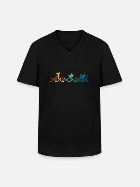 Skiing is in my DNA - Men's V-Neck T-Shirt - black