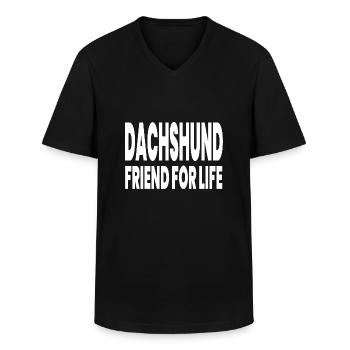Dackel - Männer-T-Shirt mit V-Ausschnitt - Schwarz - Vorne - AI Model Male 178 dark (178cm)
