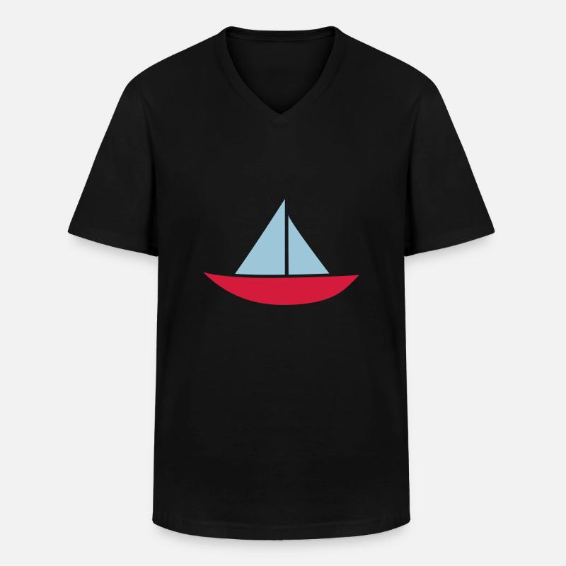 Boot - Männer-T-Shirt mit V-Ausschnitt - Schwarz