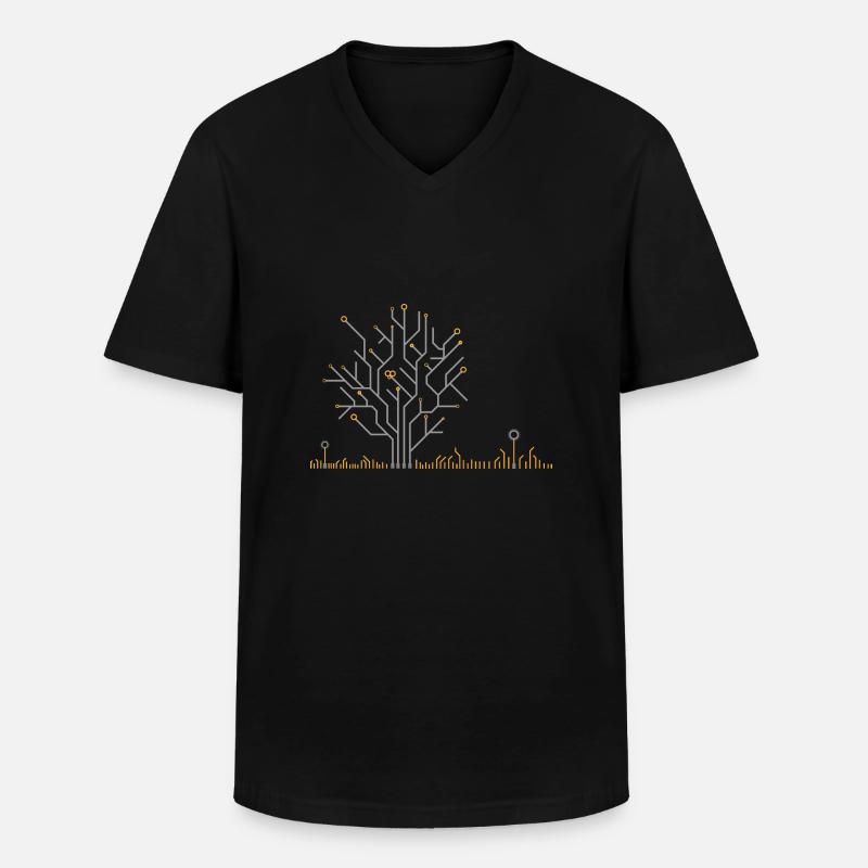 PCB Tree - Männer-T-Shirt mit V-Ausschnitt - Schwarz