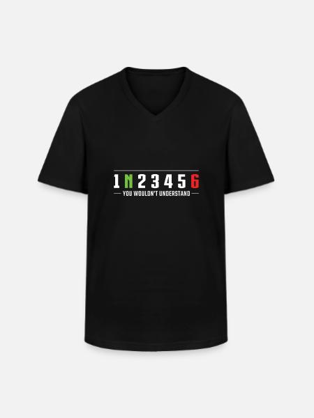 1N23456 You wouldn’t understand Motorcycle gears - Men's V-Neck T-Shirt - black