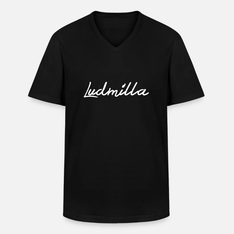 Ludmilla - Männer-T-Shirt mit V-Ausschnitt - Schwarz