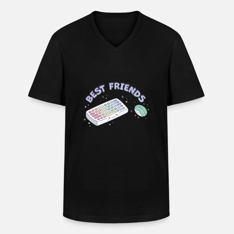 Beste Freunde - Männer-T-Shirt mit V-Ausschnitt - Schwarz