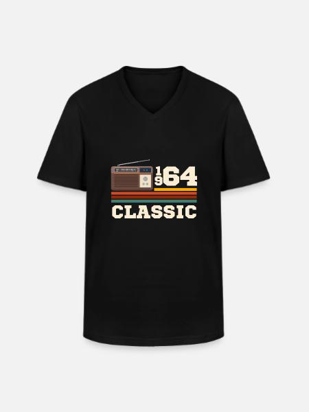 Anniversary 1964 retro classic - Men's V-Neck T-Shirt - black