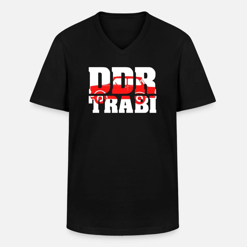 Trabi DDR - Männer-T-Shirt mit V-Ausschnitt - Schwarz