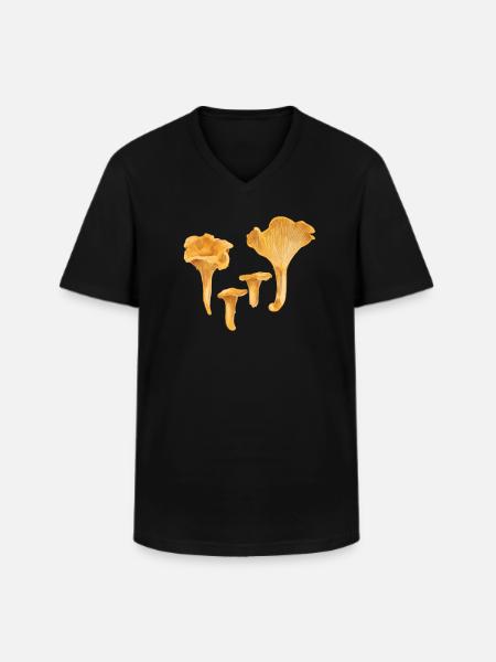 Gelbe Pfifferlinge - Männer-T-Shirt mit V-Ausschnitt - Schwarz