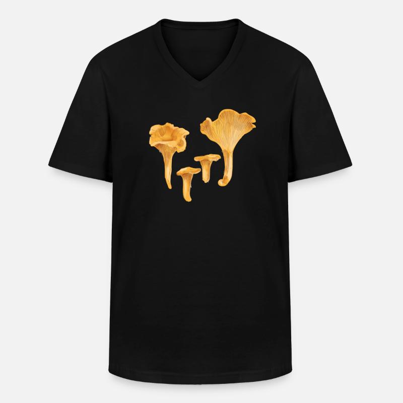 Gelbe Pfifferlinge - Männer-T-Shirt mit V-Ausschnitt - Schwarz