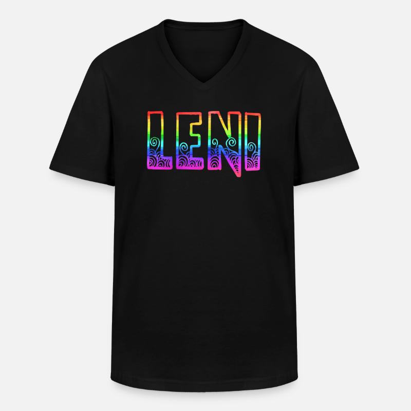 leni rs regenbogen - Männer-T-Shirt mit V-Ausschnitt - Schwarz