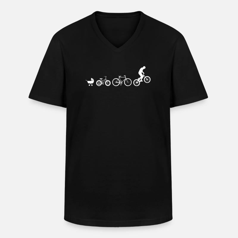 Trial Evolution Bicycle Trials MTB - Männer-T-Shirt mit V-Ausschnitt - Schwarz