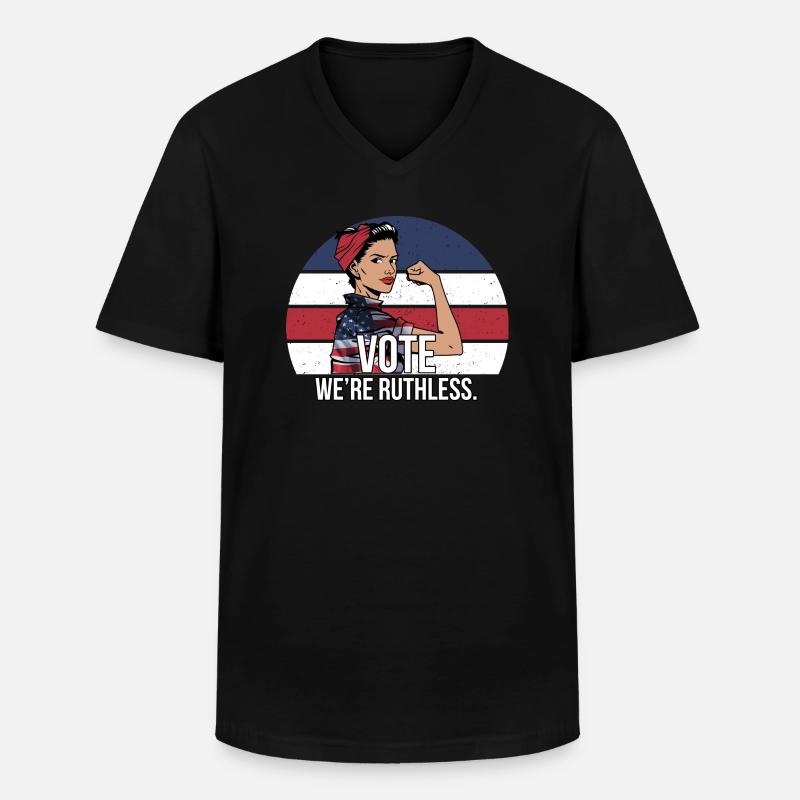 vote we are ruthless - Männer-T-Shirt mit V-Ausschnitt - Schwarz