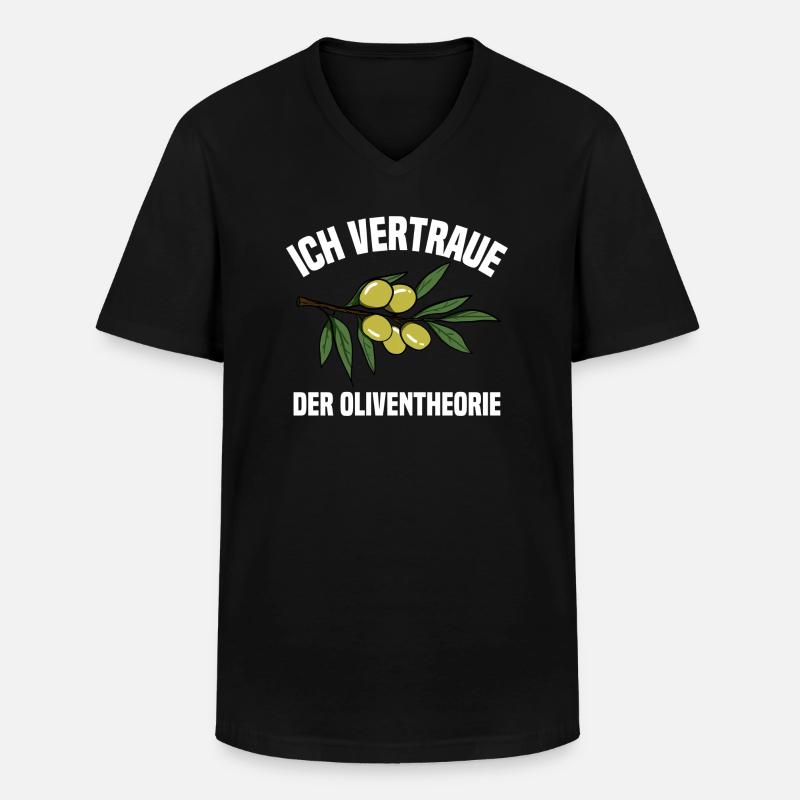 Die Oliventheorie - Männer-T-Shirt mit V-Ausschnitt - Schwarz