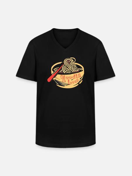 NOODLES - Men's V-Neck T-Shirt - black