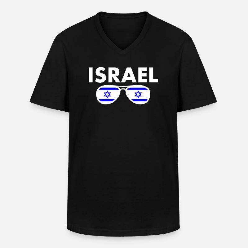 Israel - Männer-T-Shirt mit V-Ausschnitt - Schwarz