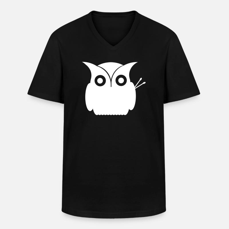 Eule mit Drumsticks - Männer-T-Shirt mit V-Ausschnitt - Schwarz
