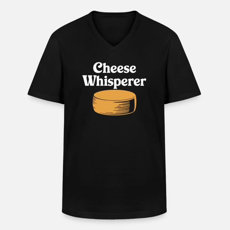 Cheese Whisperer Design - Männer-T-Shirt mit V-Ausschnitt - Schwarz