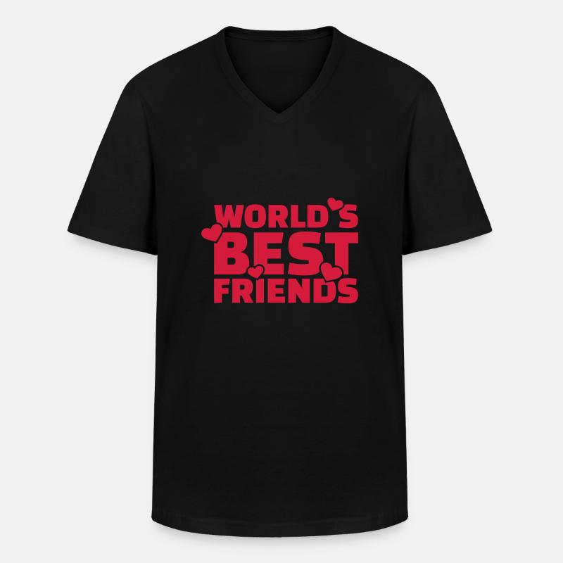 Freunde - Männer-T-Shirt mit V-Ausschnitt - Schwarz
