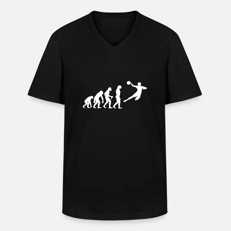 Evolution Handball Kinder - Männer-T-Shirt mit V-Ausschnitt - Schwarz