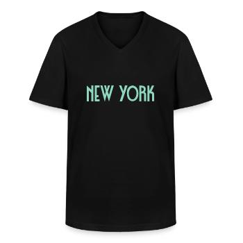 New York - T-shirt col V Homme - noir - Devant - AI Model Male 178 dark (178cm)