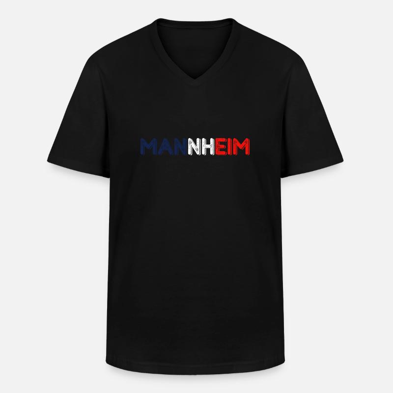 Mannheim Monnem Mannheimat - Männer-T-Shirt mit V-Ausschnitt - Schwarz