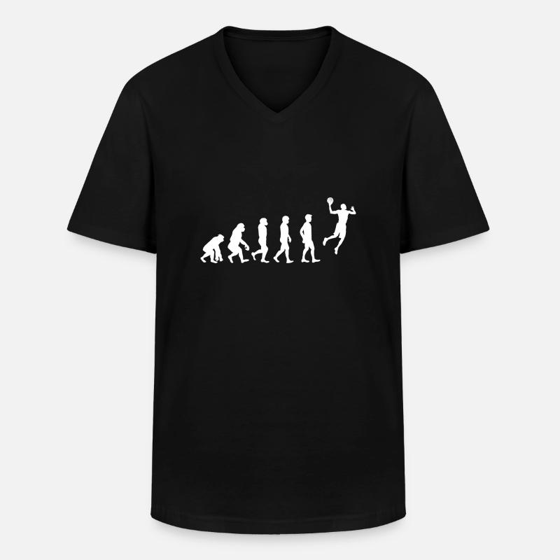 Basketball Evolution! - Männer-T-Shirt mit V-Ausschnitt - Schwarz