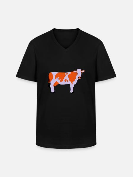 Cow 3 - Men's V-Neck T-Shirt - black