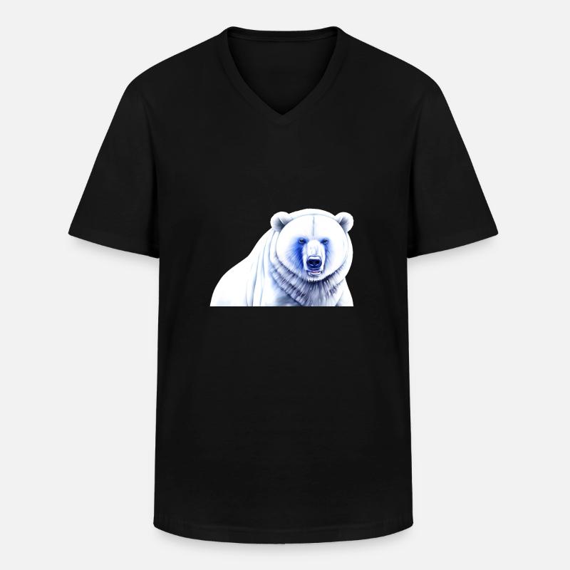 Blau Weiß Eisbär - Männer-T-Shirt mit V-Ausschnitt - Schwarz