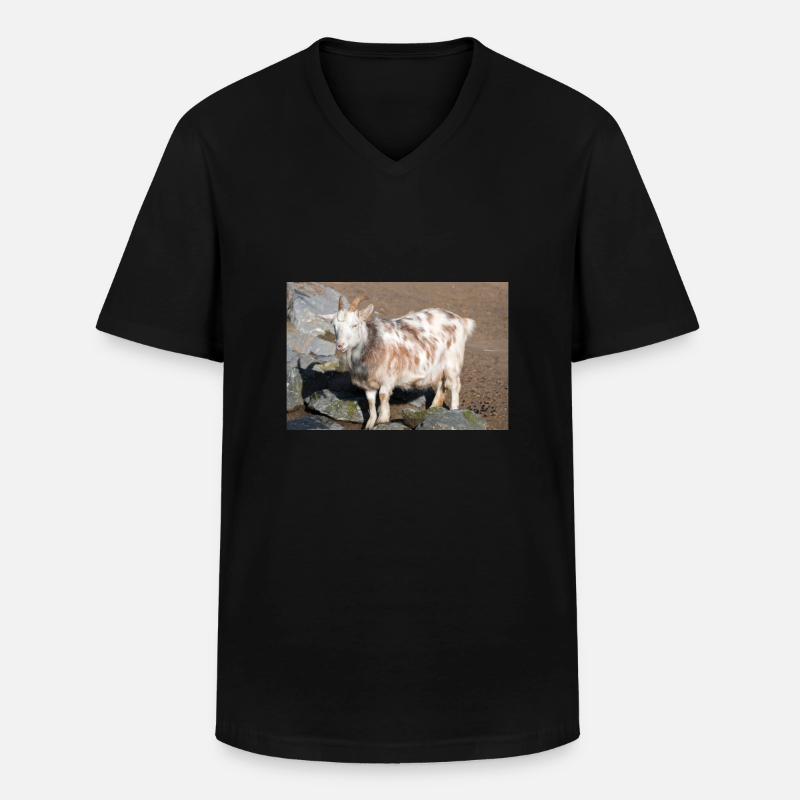 Zwergziege oder Zwergziege - Männer-T-Shirt mit V-Ausschnitt - Schwarz