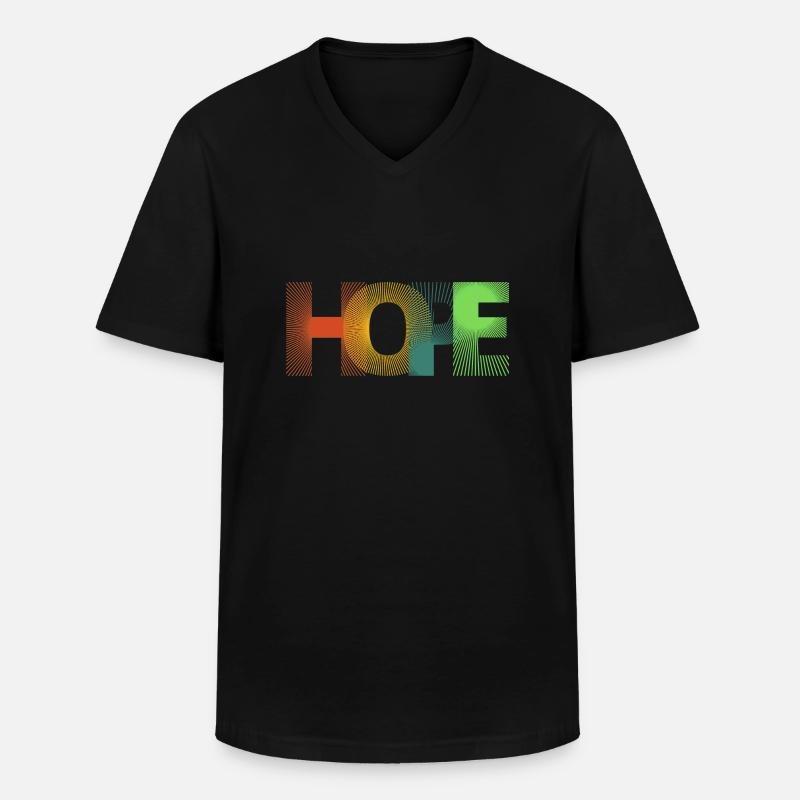 Hope - Männer-T-Shirt mit V-Ausschnitt - Schwarz