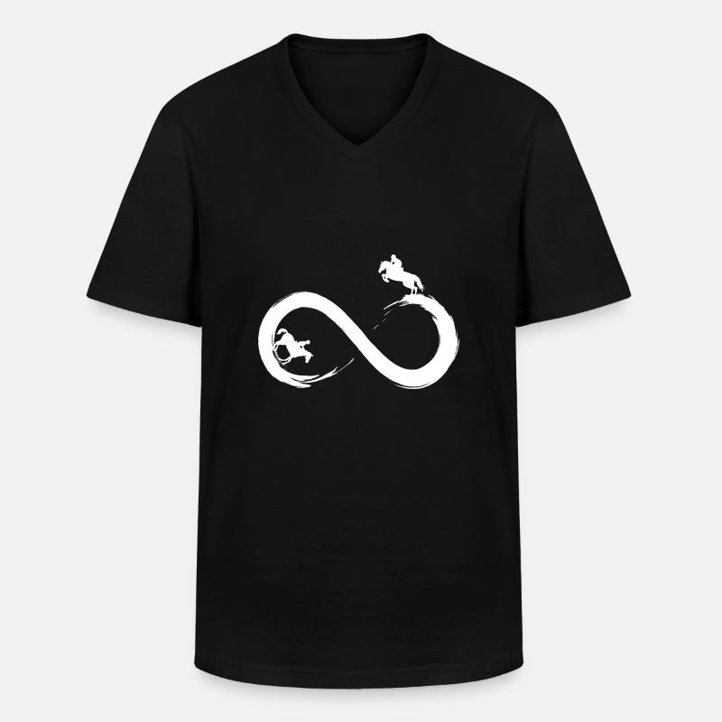 Endloses Reiten - Männer-T-Shirt mit V-Ausschnitt - Schwarz