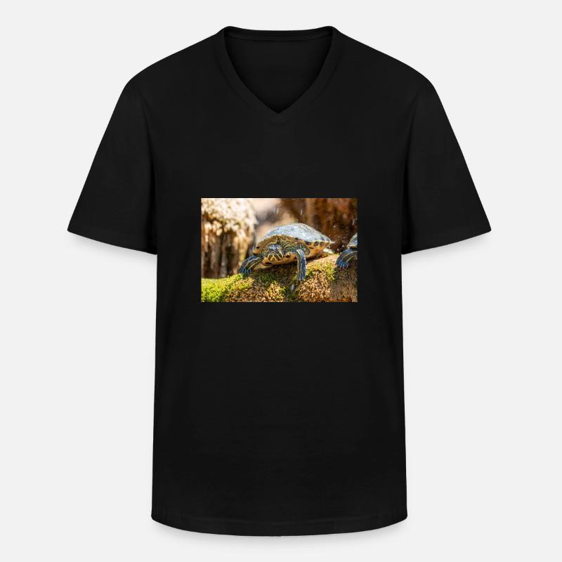 Gelbbauch-Slider Trachemys scripta scripta - Männer-T-Shirt mit V-Ausschnitt - Schwarz