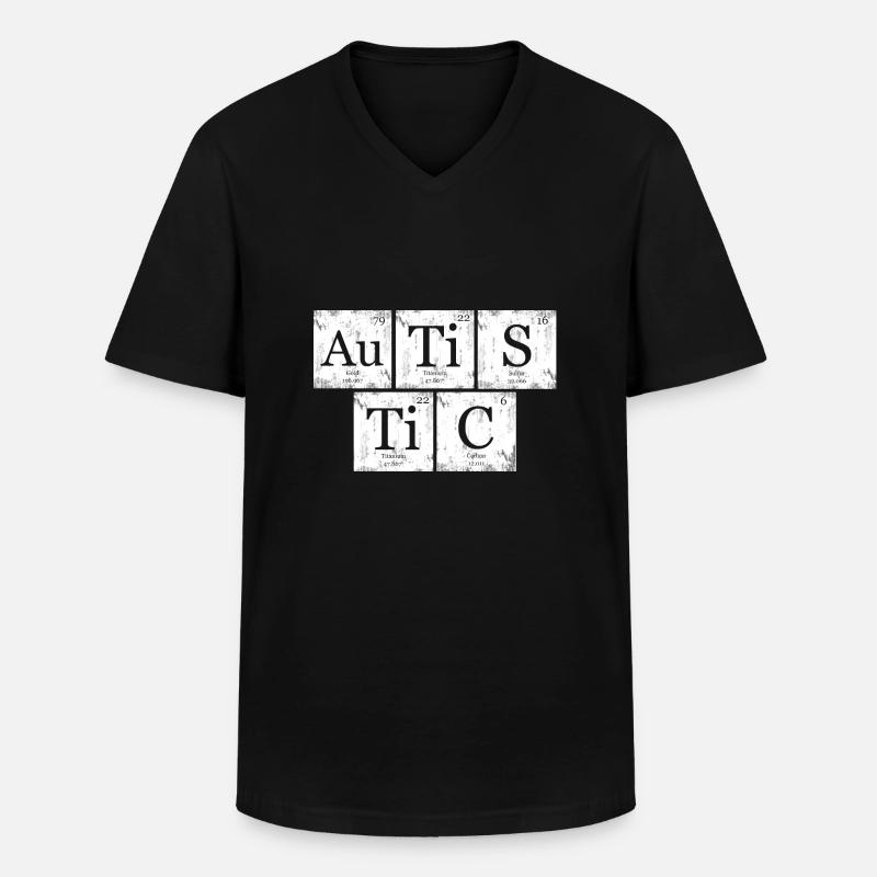 AuTiSTiC Nerd Geek Periodensystem - Männer-T-Shirt mit V-Ausschnitt - Schwarz