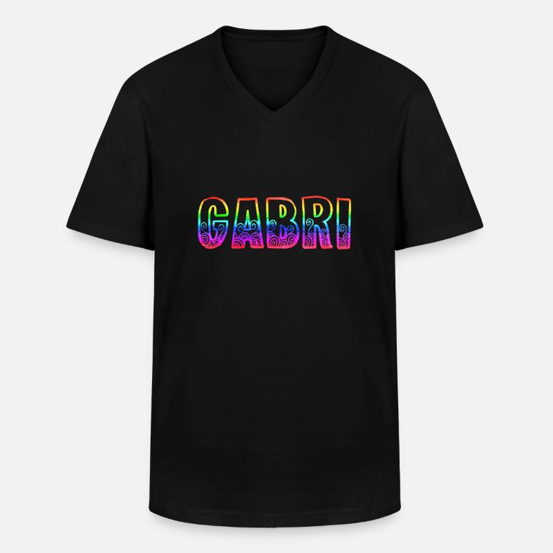 gabri rs regenbogen - Männer-T-Shirt mit V-Ausschnitt - Schwarz