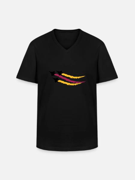 F22 Raptor - Männer-T-Shirt mit V-Ausschnitt - Schwarz