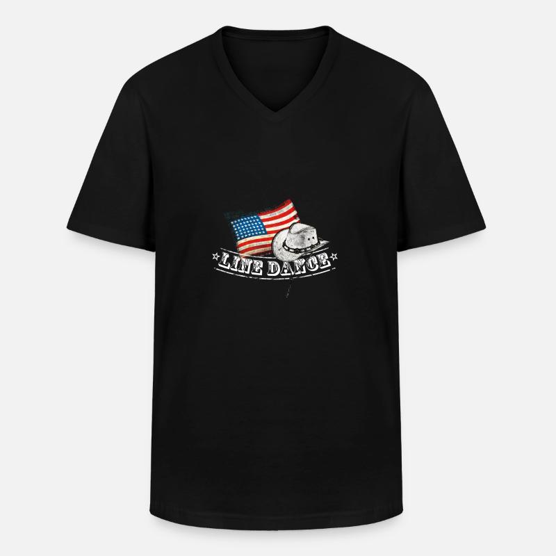 linedance - Männer-T-Shirt mit V-Ausschnitt - Schwarz