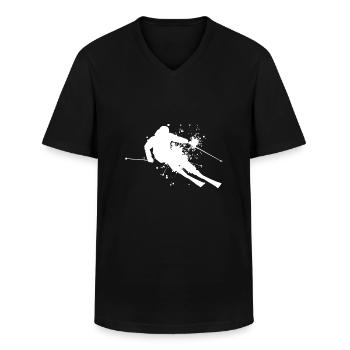 Freestyle Skiers Men Skiing Skiing Skiing - Men's V-Neck T-Shirt - black - Front - AI Model Male 178 dark (178cm)