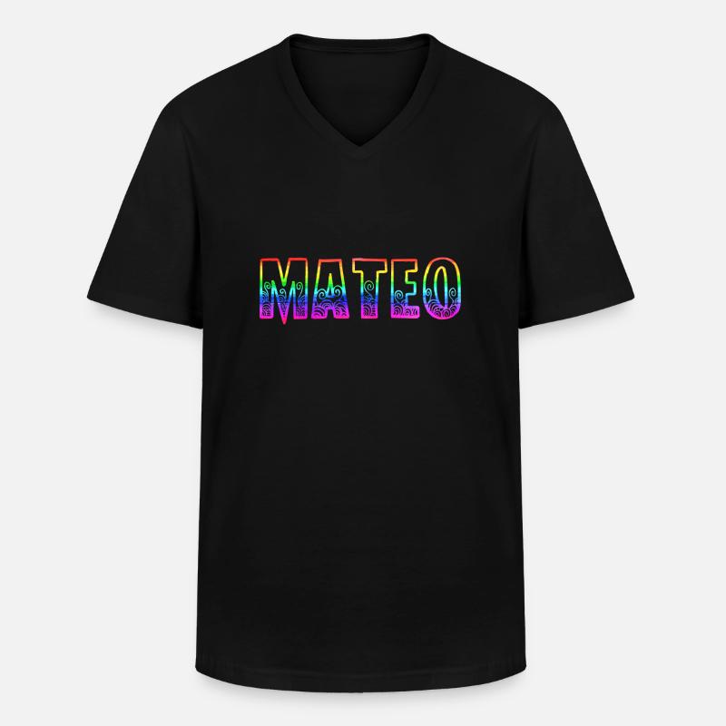 mateo rs regenbogen - Männer-T-Shirt mit V-Ausschnitt - Schwarz