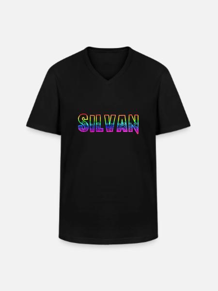 silvan rs regenbogen - Männer-T-Shirt mit V-Ausschnitt - Schwarz