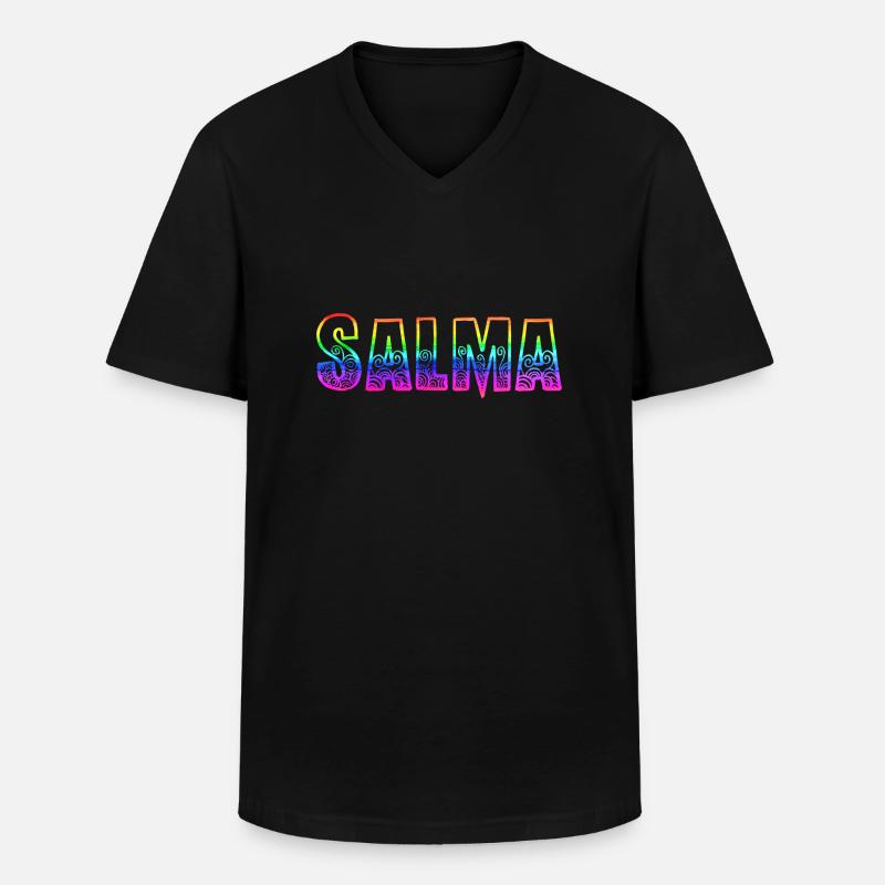 salma rs regenbogen - Männer-T-Shirt mit V-Ausschnitt - Schwarz