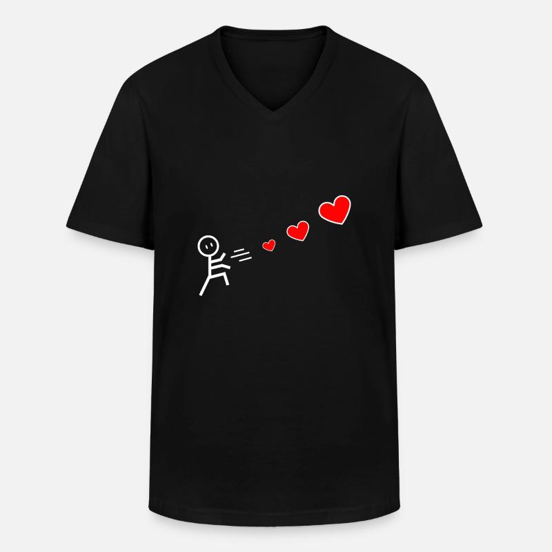 Ich biete dir Herzen an - Männer-T-Shirt mit V-Ausschnitt - Schwarz